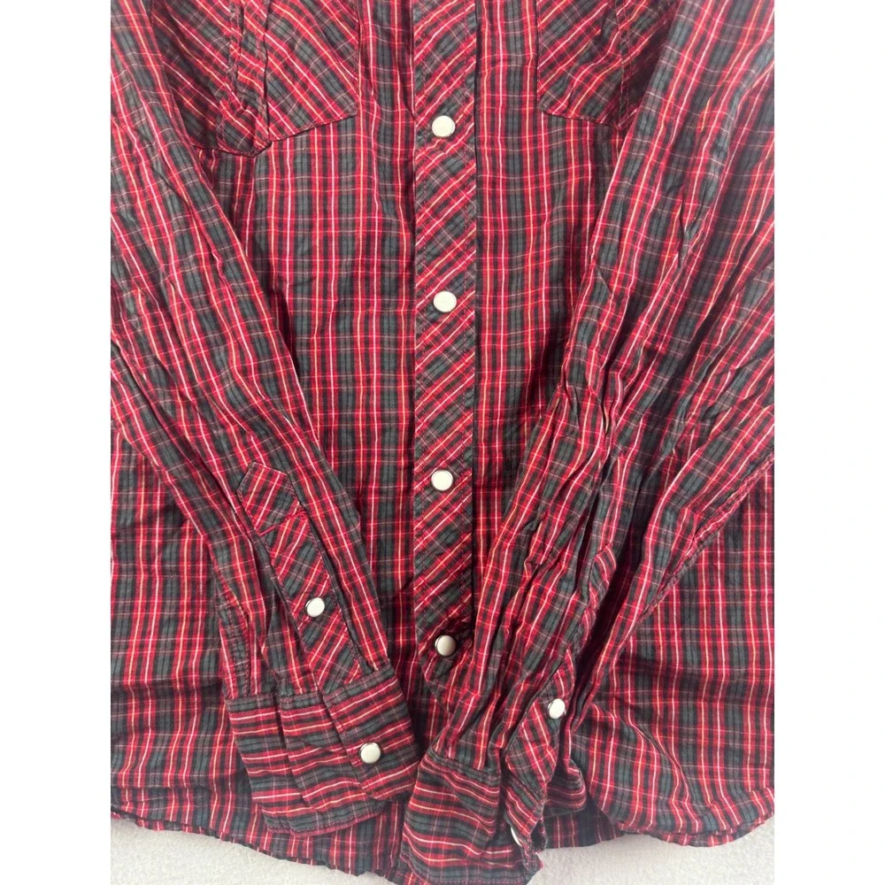 Levi's‎ Western Shirt Plaid Button Up Long Sleeve Red Black XL
